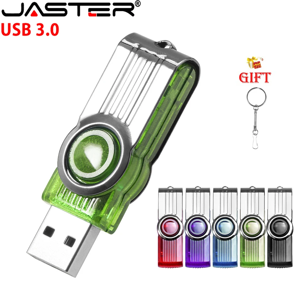 JASTER Rotatable USB 3.0 Flash Drive 128GB Key Chain Pen Drive 64GB for Laptop Memory Stick 32GB Black Creative U Disk Gift 16GB