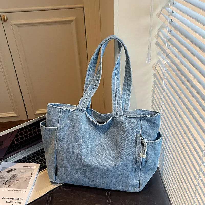 

Fashion Casual Women's Shoulder Bag High Quality Denim Fabric Tote Bag Large Capacity Multi Functional Women‘s Handbags