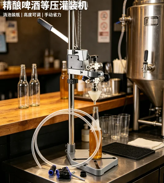Beer Isobaric Filling Machine Manual Carbonated Beverage Filler Cola Soda Sparkling Water Packaging