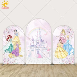 Watercolor Disney Princess Birthday Arch Backdrop Cover Pink Castle Chiara Wall Banner Kids Newborn Baby Shower Photo Background