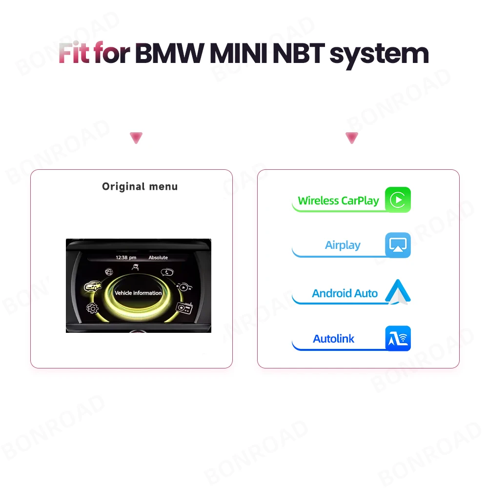 Bonroad Draadloze Carplay Android Auto Voor Mini R55 R56 R57 R58 R60 R61 F54 F55 F56 Clubman Cooper John Cooper Module