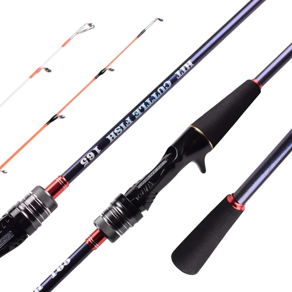 Caña de Pescar Mavllos Dazz Squid de 1.65m, Señuelo 20-80g/40-120g, 2 Puntas, PE 5-14lb, Caña de Lanzamiento Ultraligera para Pesca de Pulpo en Agua Salada