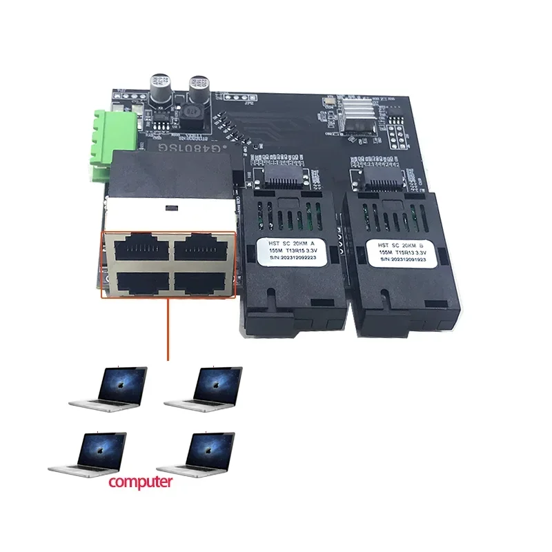 Imagem -03 - Módulo Conversor de Mídia Óptica Transceptor Ótico 20km 2sc 10 m 100m 155m Portas