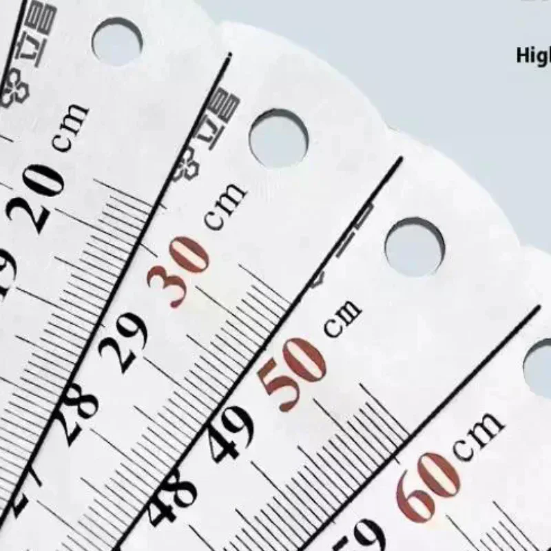 1Pcs 15/20/30/40/50/60/100cm Stainless Steel Metal Straight Ruler For Home School Precision Measuring Tool Drawing Tool Supplies