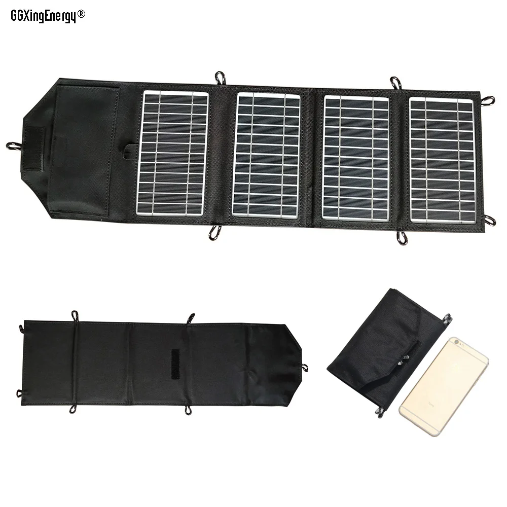 8W Top Rated USB 5V Foldable Solar Panel Portable Solar Phone Power Bank Charger for Backpacking
