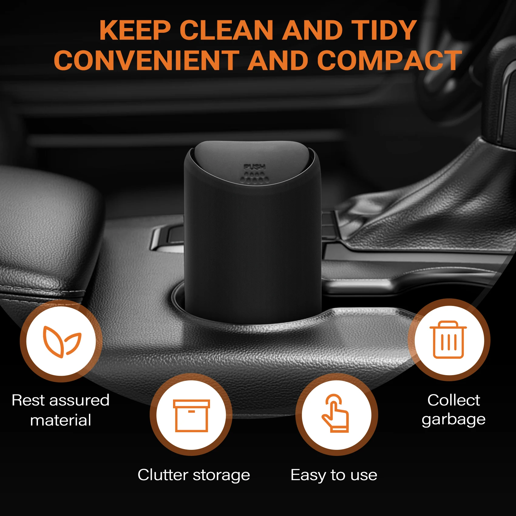 Mini poubelle chaude avec couvercle pour porte-gobelet de voiture lavable en Silicone automobile cuisine et bureau Mini porte-poussière litière poubelle B