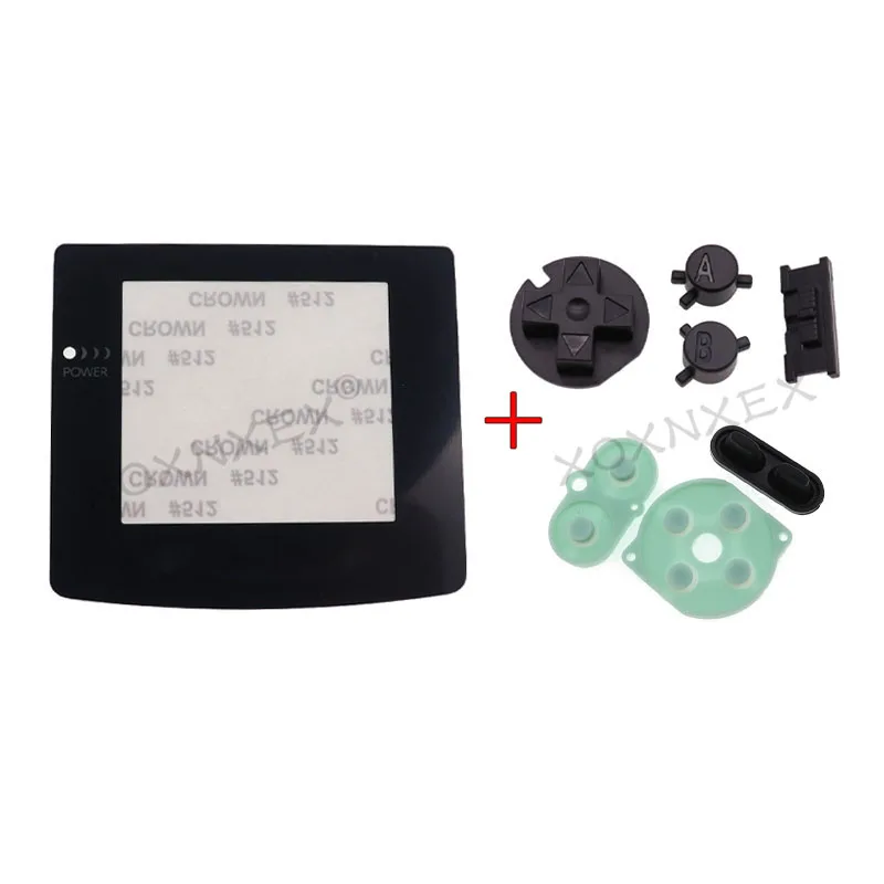 1Set Colorful Plastic Screen Lens For Nintend GameBoy Color GBC Screen Lens & Rubber Conductive Adhesive And DIY Button Set