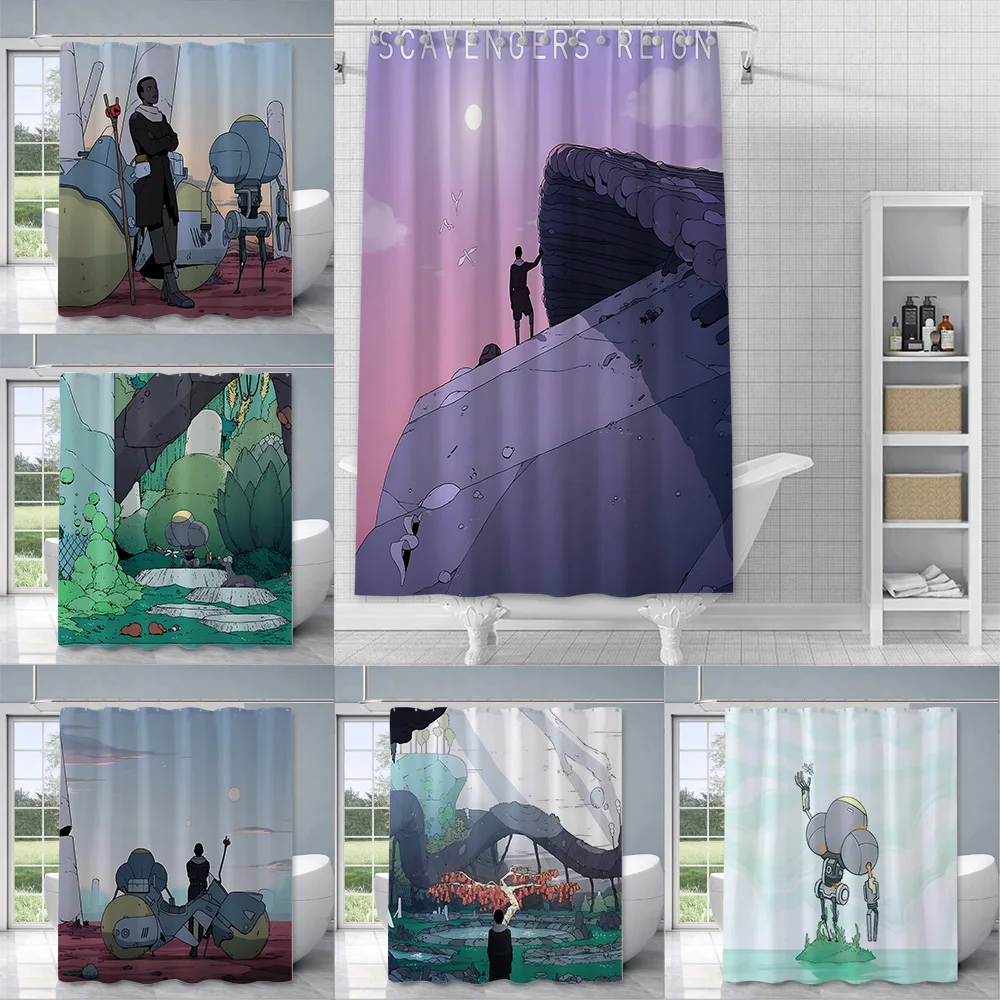 S-Scavengers Reign Shower Curtain Waterproof Polyester Fabric Paint Colorful Bath Curtains Home Bathroom Decor Curtain With Hook