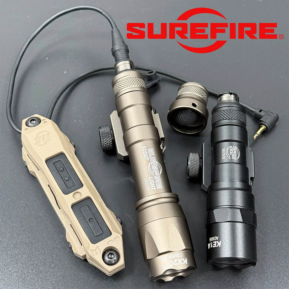 Surefire M300B M300C M600B M600C Tactical Metal Scout Light with SF 2.5mm Plug Dual Control Pressure Switch Fits 20mm Rail