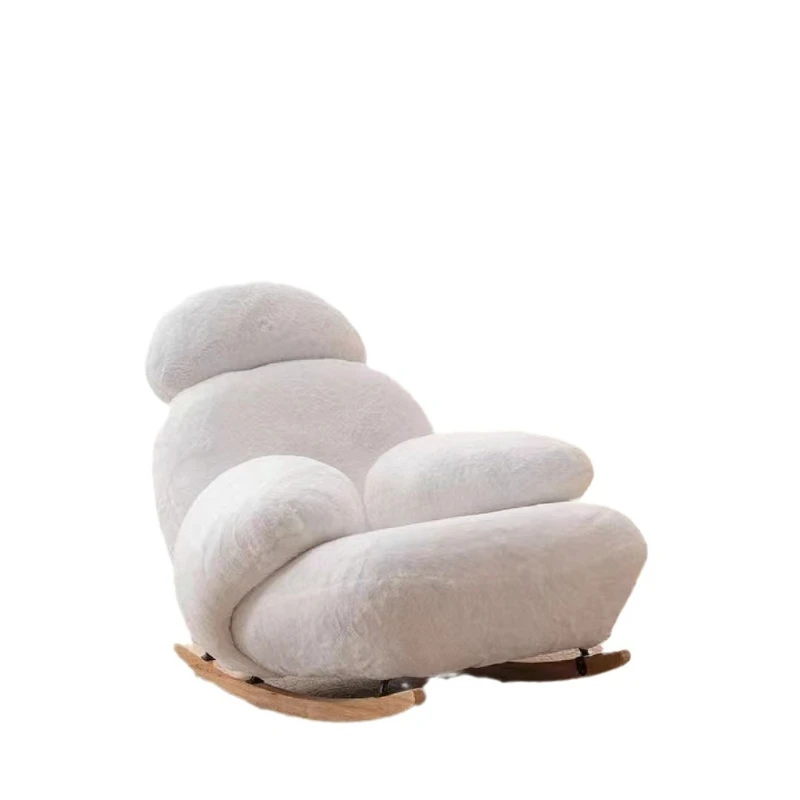 

Swivel living room adult lounge chair cream style lazy sofa big white rocking chair
