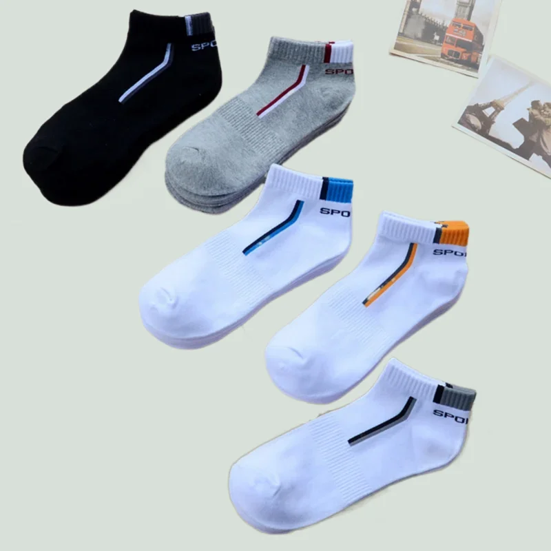 5/10 Pairs 2024 New Cotton Man Short Ankle Socks Breathable Boat Socks Comfortable Casual Socks Male Womens Low Cut Sports Socks