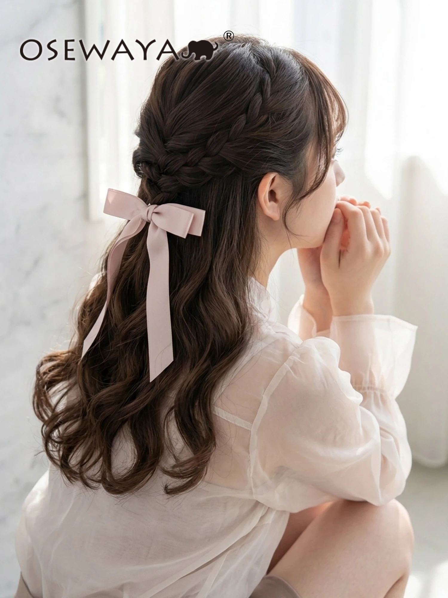 エレガントなプリンセススタイルのヘアタイ、蝶結びデザインの甘いヘッドウェア、osewayaによるファッショナブルなヘアアクセサリー