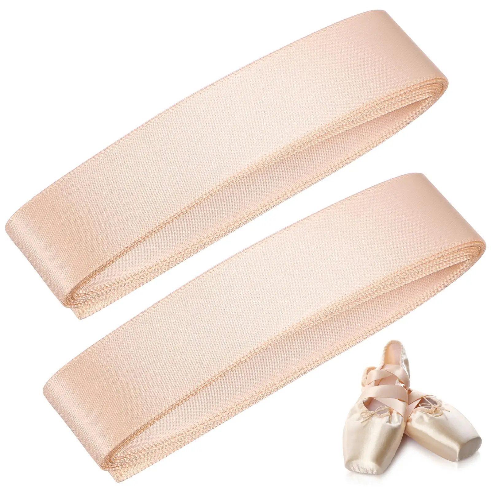 

2pcs Pointe Shoe Ribbons Satin Ballet Pink Ribbon for Dancing Girls Shoe Ribbon Parts Easy Sew Stage Performance