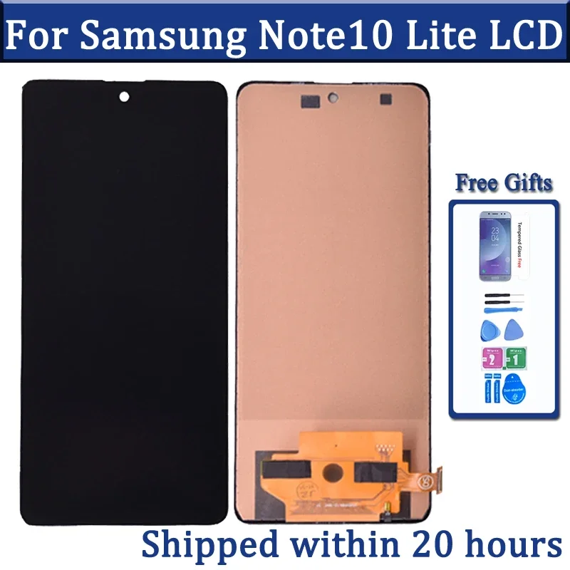شاشة لسامسونج نوت 10 لايت LCD تعمل باللمس محول الأرقام لوحة الجمعية ل N770 N770F عرض استبدال أجزاء الهاتف
