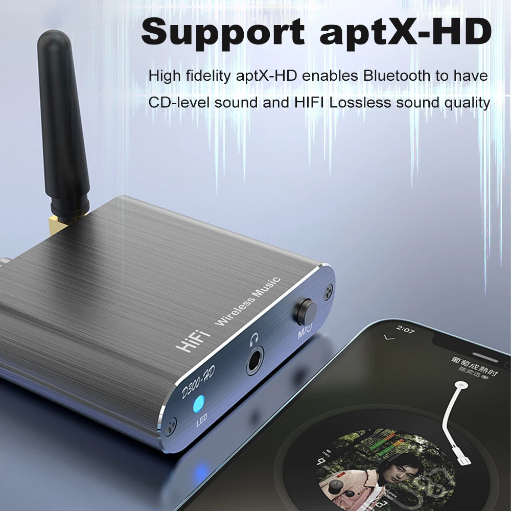 Tebe aptX-HD Bluetooth 5.2 Music Receiver HIFI Wireless Audio Adapter with 3.5mm Aux Toslink/Coaxial Output For Amplifer Car