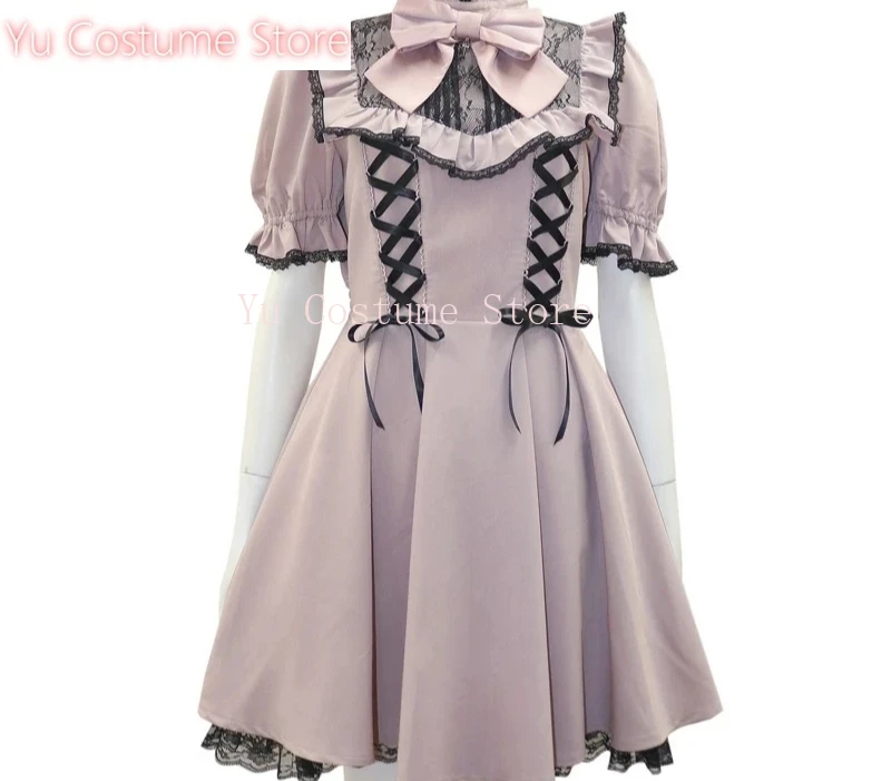 

Sweet LolitaRibbon Party Dress Japanese Women Gothic BowLace Ruffles Bandage Y2k Mini Dresses Vintage Cute Puff Dress Yu Costume