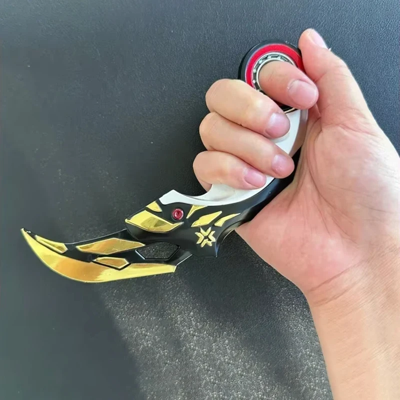17cm Hot Game Peripherals Model Karambit Rotatable All Metal Game Melee Traning Knife Claw Cosplay Prop Home Decor