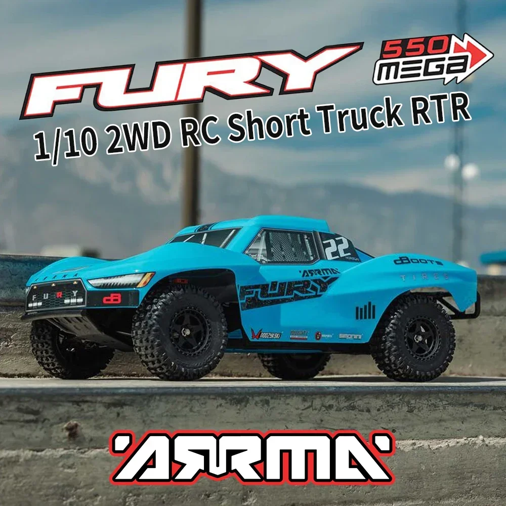 ARRMA FURY MEGA 550 2WD Brushed Rear Wheel Drive RTR 1/10 RC Electric Short Truck Off-road Vehicle Adult and Children's Toys