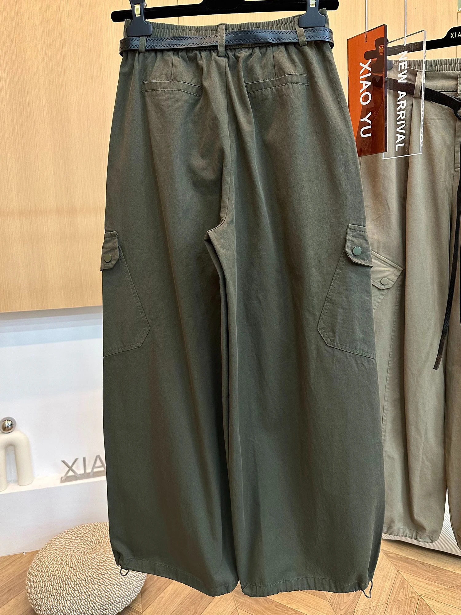 بالإضافة إلى حجم السراويل واسعة الساق المرأة الخريف عارضة السراويل عالية الخصر مع كيتس التخسيس سكين عمال Faion