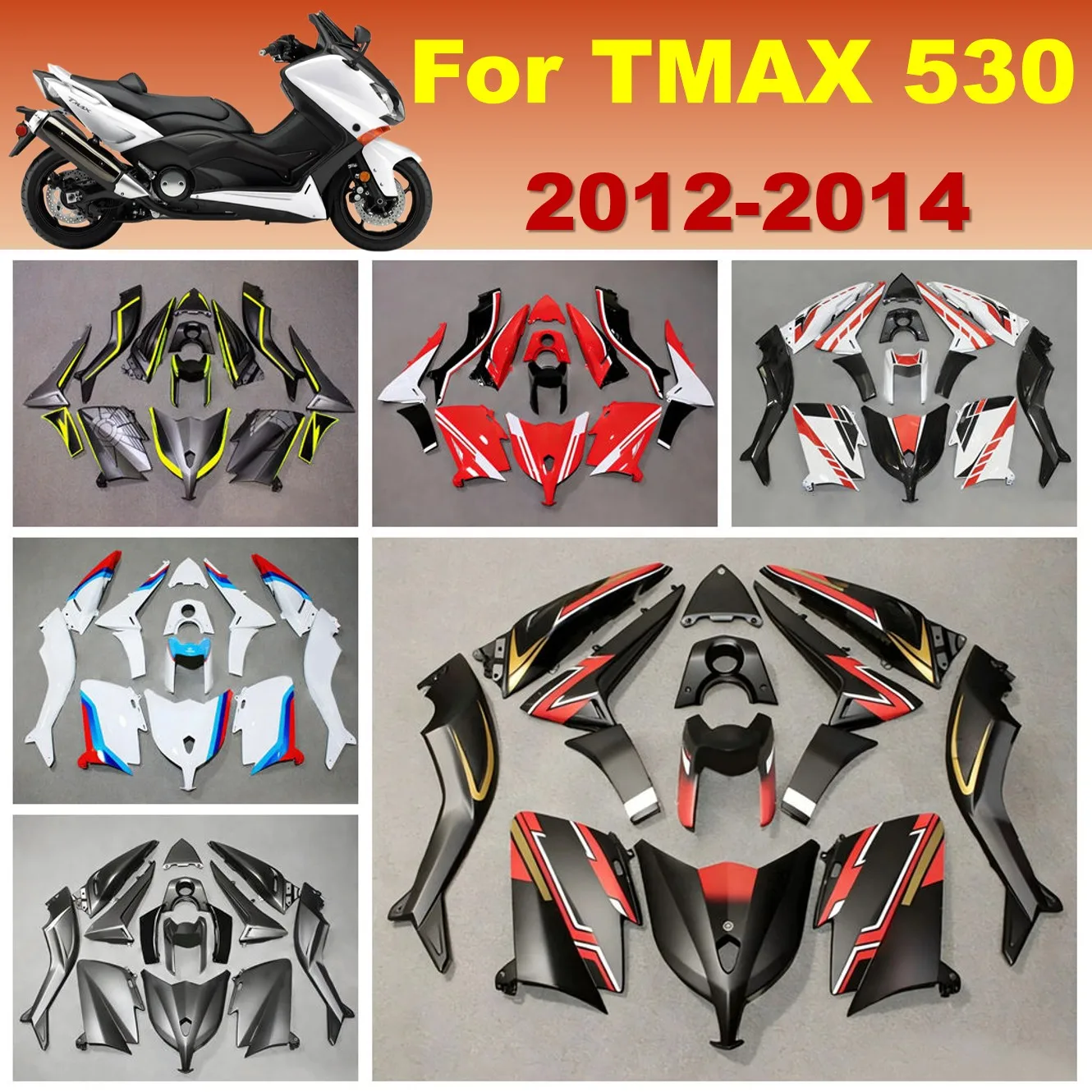 Aftermarket Bodywork Set For Yamaha XP530 TMAX 530 2012 2013 2014 ABS Plastic Injection Panels Replacement Kit