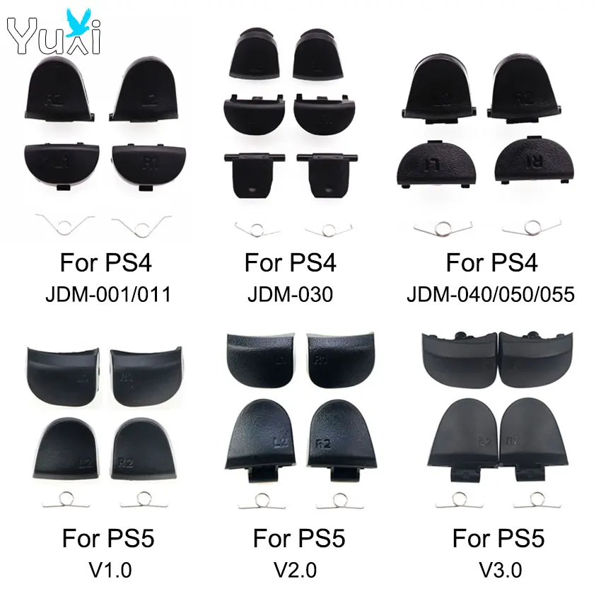 YuXi For PS4 JDM JDS 001 011 030 040 050 055 Controller L1 R1 L2 R2 Trigger Buttons For PS5 V1.0 V2.0 V3.0 Button With Springs