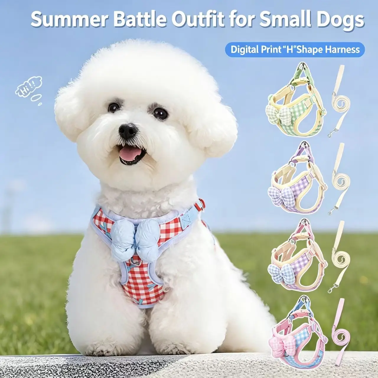 New Cut Bow Breathable Pet Dog Harness Vest Outdoor Walking For Small  Dog Chest Strap