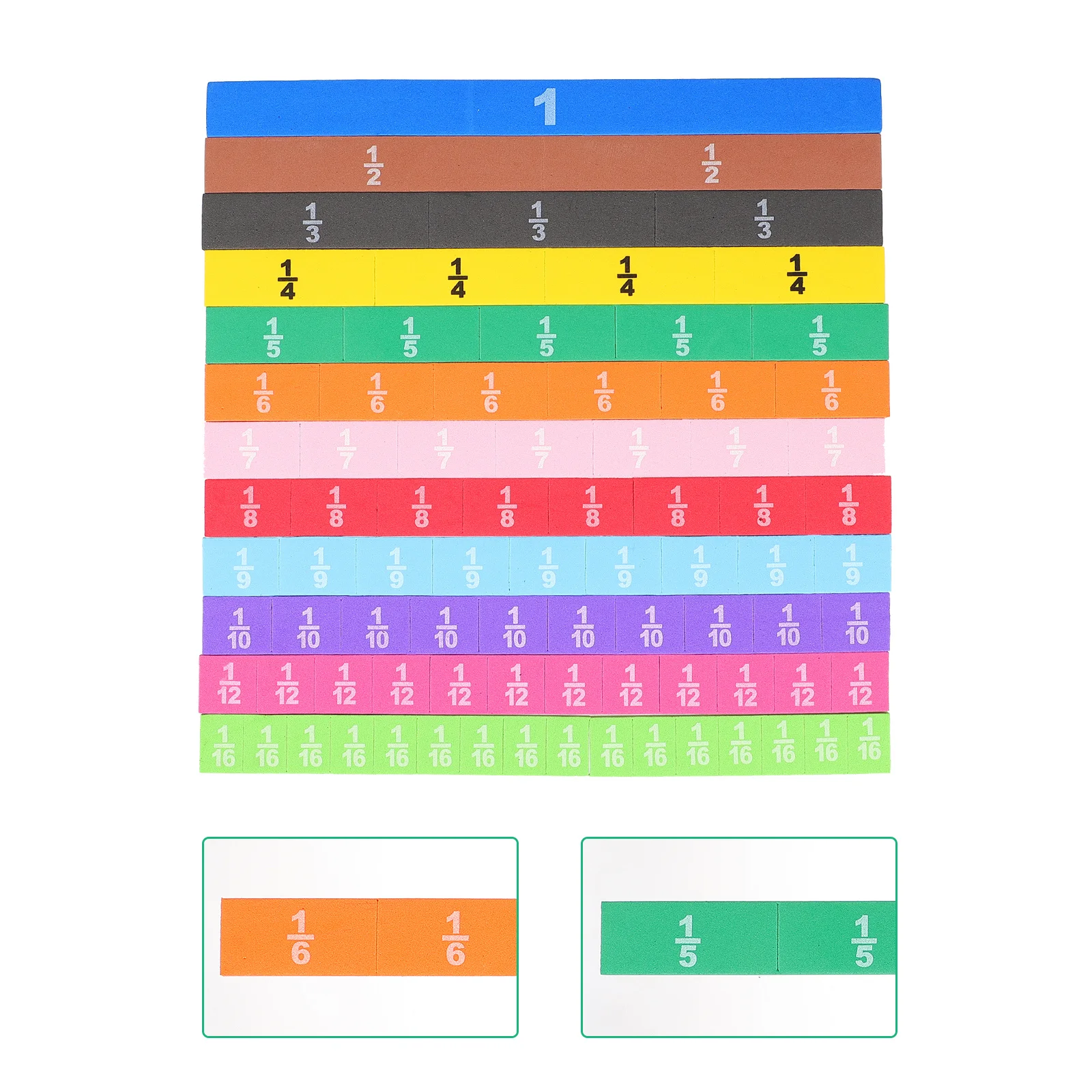 Mathematical Fraction Blocks Colorful Children Toy Plaything for Educational