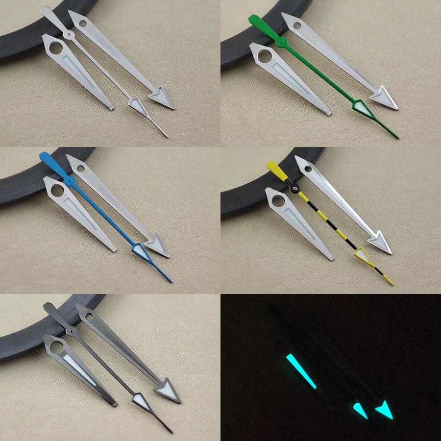 NH35 Hands High Quality Polished Watch Pointer Green Luminous Suitable For NH35 NH36 4R 7S Movement