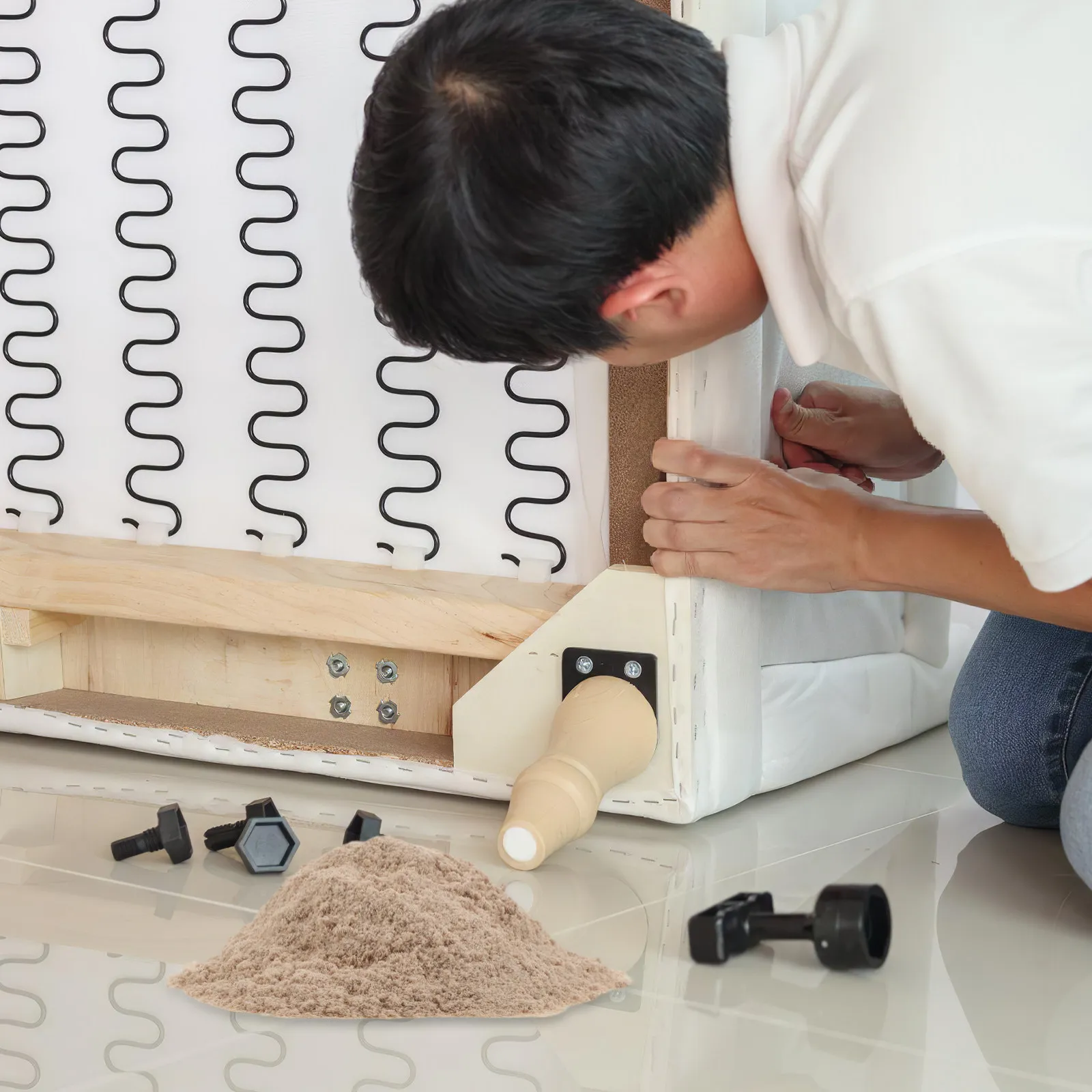 1 Bag Furniture Repair Wood Filler 500G Powder Fast Drying Sandable Natural Wood Restoration Floor Scratch Crack Repair