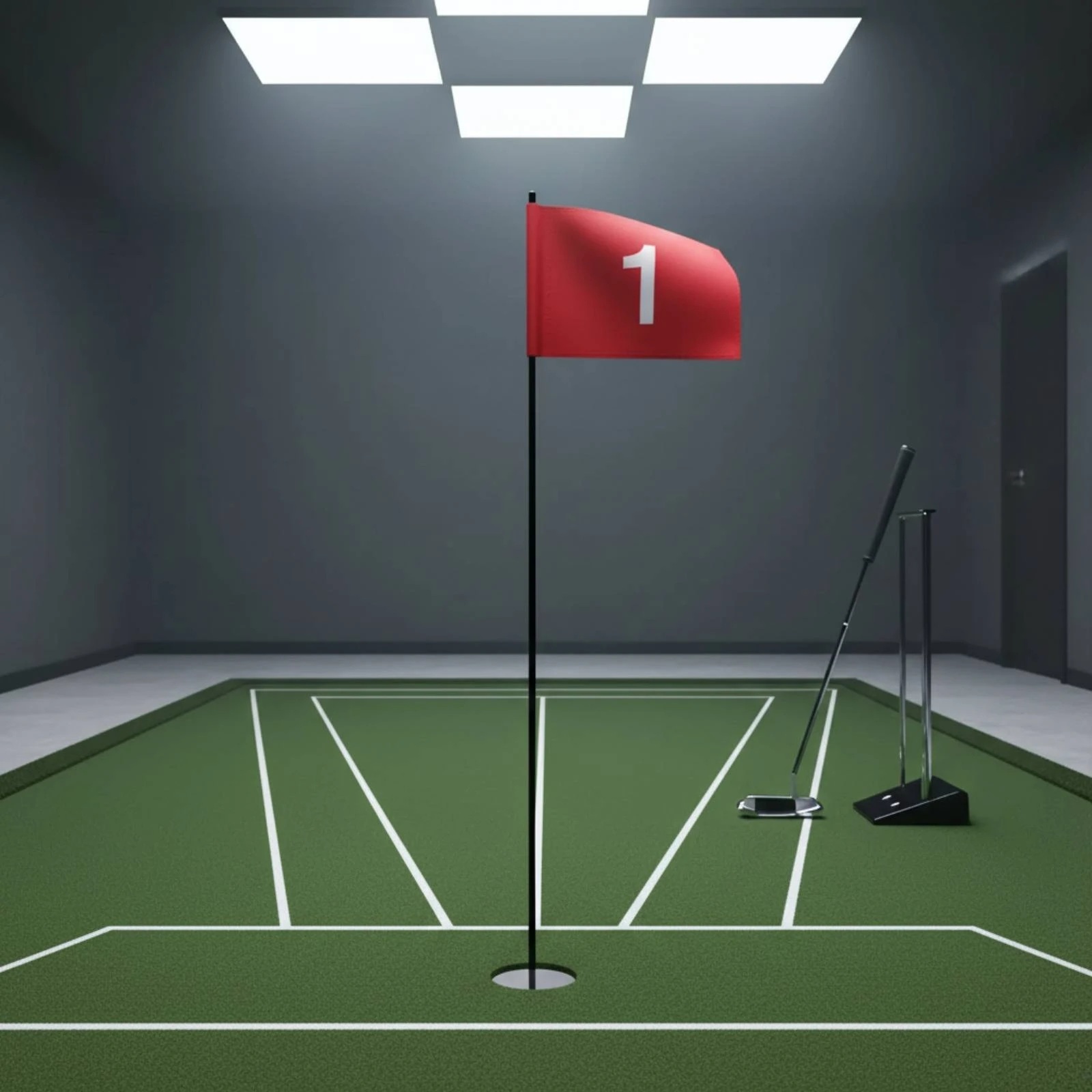 

Practice Green Rectangular Golf Flag Backyard Fabric Flag with Stitched Edges Visible Hole Marker for Putting Training