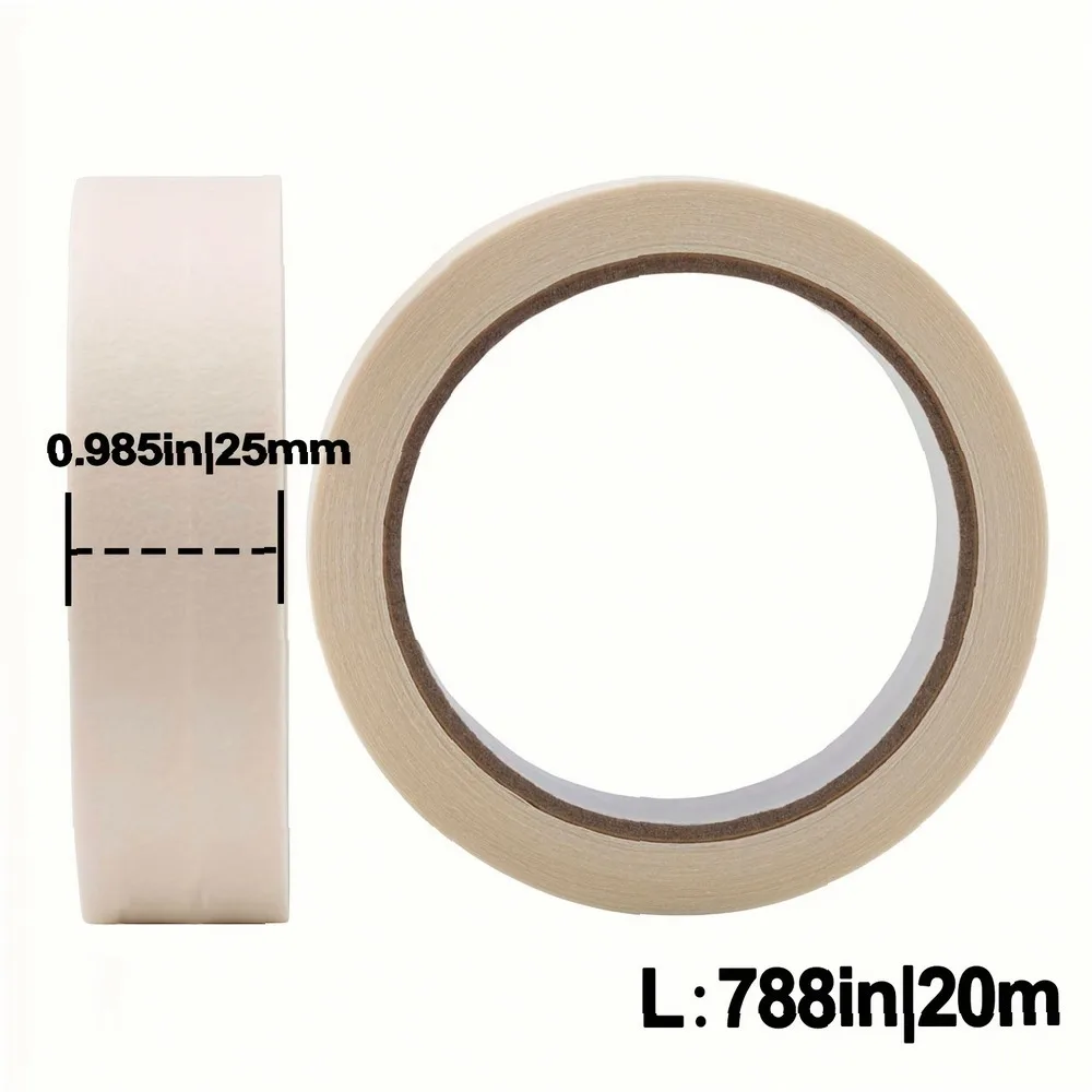 4 rolls Masking Tape for Drawing Art Students Sketch Watercolor Fixative, Beige White, Easy Tear No Residue, Painters Tape