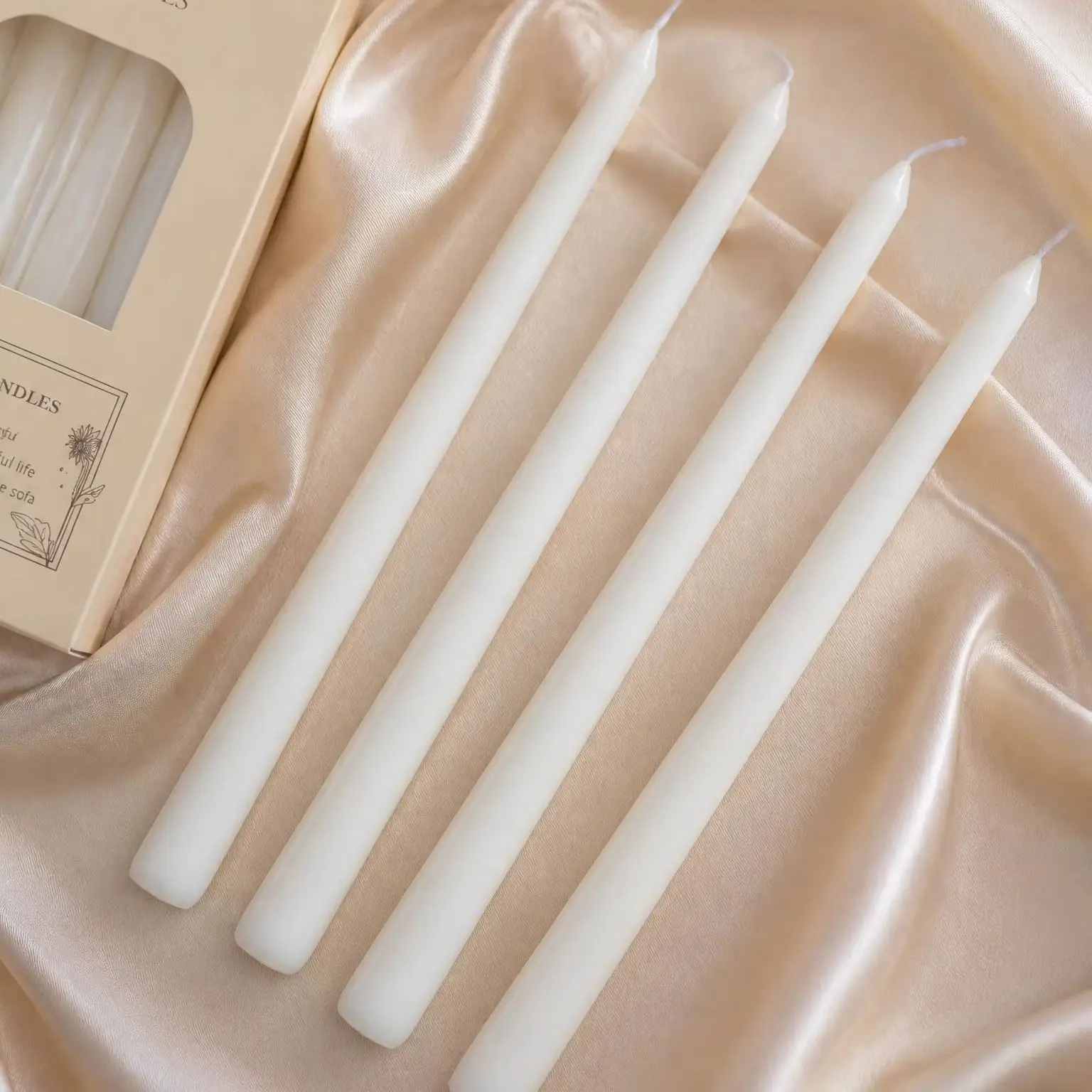 4 Pieces Vertical Striped Long Stick Scented Candles, Made from Soy Wax, Smoke-Free with Aromatic Fragrance, Burn for 4 Hours, I