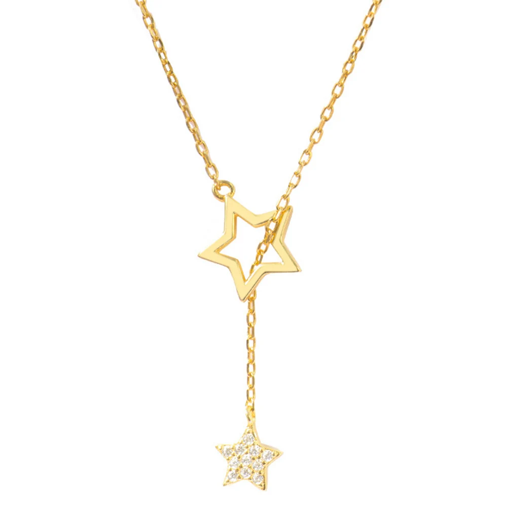 

Female Jewelry Accessories Temperament Fashion Simple Charm Star Pendant Chocker Star Necklace Clavicle Chain