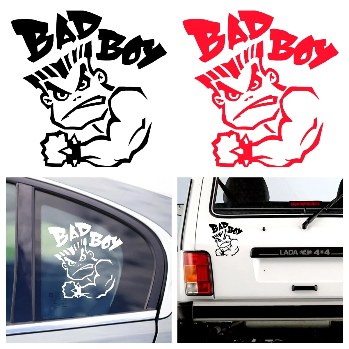 

Creative BAD BOY Car Sticker Laptop Bumper Wall Truck Moto Van Helmet Racing Camper Vinyl Decal PVC Wholesale