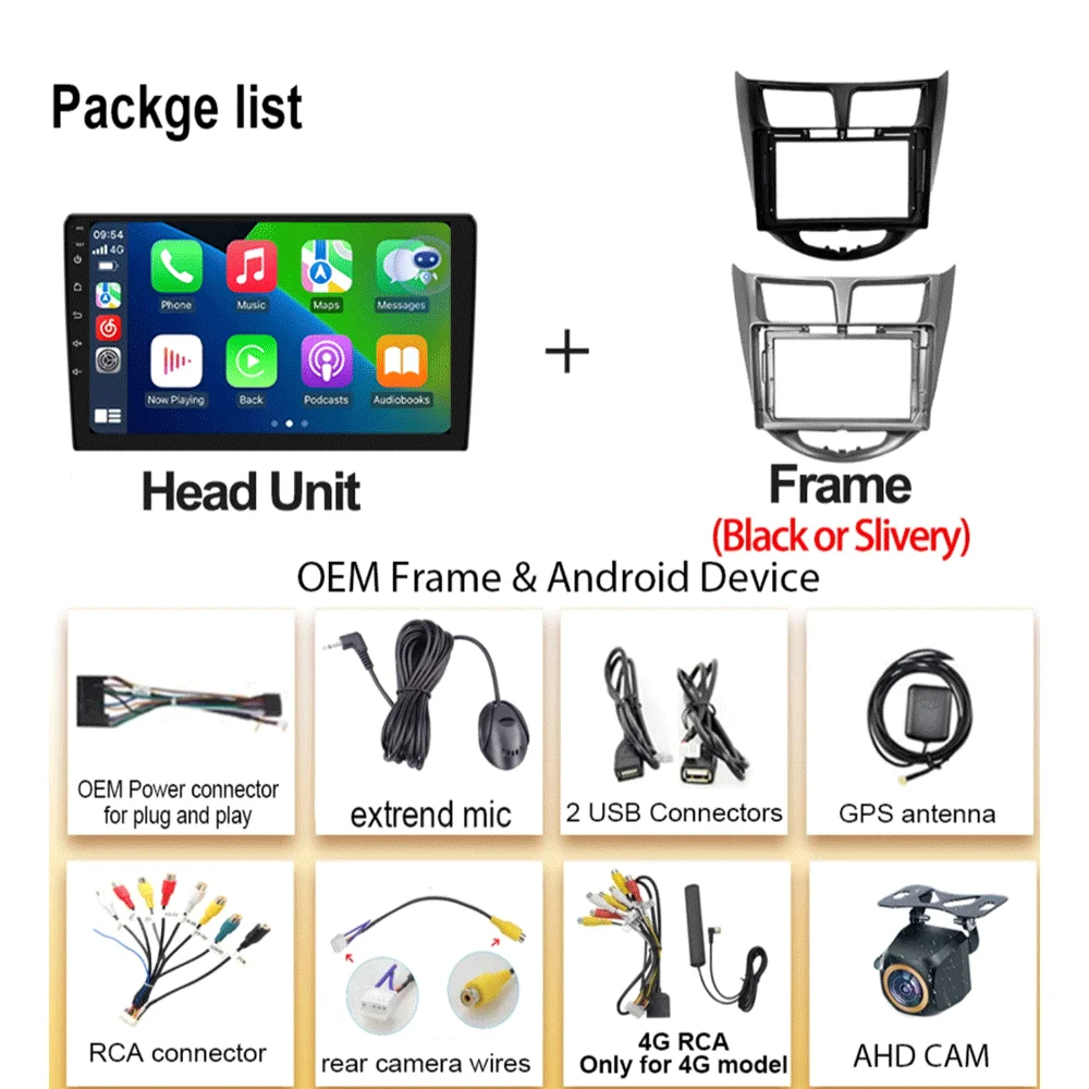 راديو سيارة أندرويد 15 لشركة هيونداي سولاريس فيرنا أكسنت 1 2010 - 2016 مشغل فيديو الوسائط المتعددة 2 Din DVD وحدة رأس Carplay GPS FM