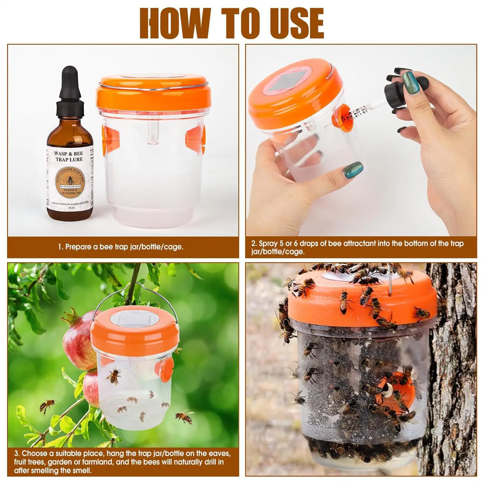100ml Lure Bee Attractant Spray Wood Bee Trap Bee Attractant Spray Wood Bee Lure For All Season Use Natural Swarm Spray Tool Bee view 5