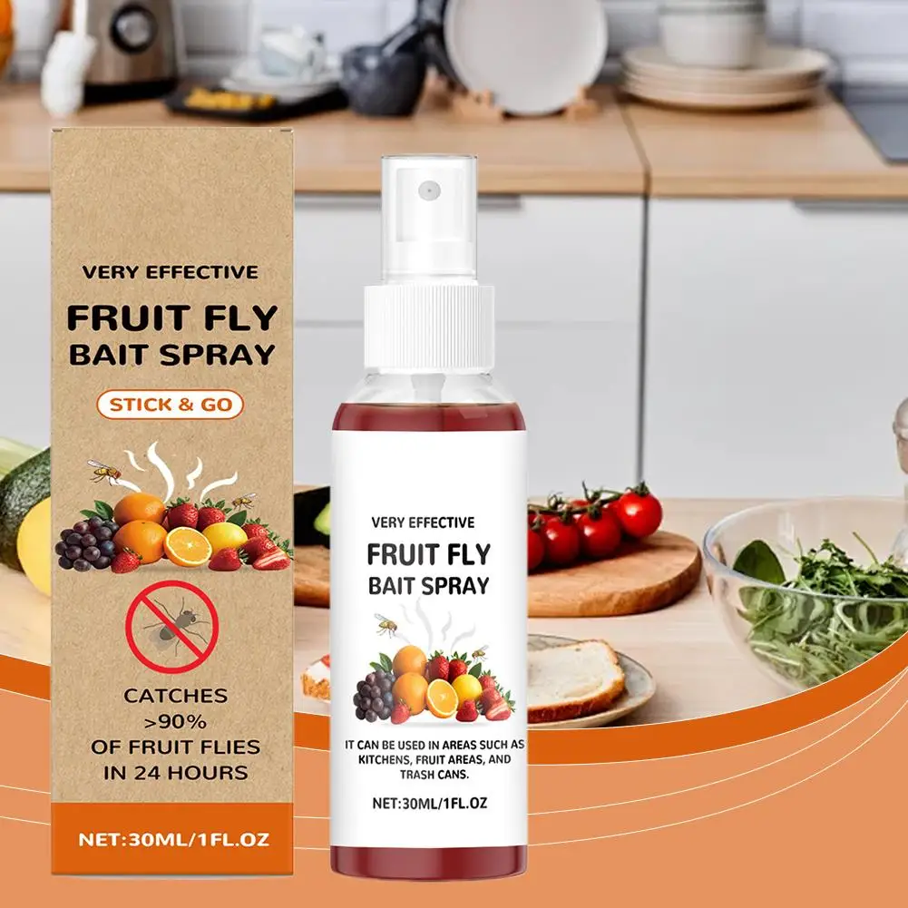 30ml Kitchen Fruit Fly Spray For Gnats Natural Solution Long-Lasting Attractant Traps For Countertop Sink Spray For Fruit F Q3L0