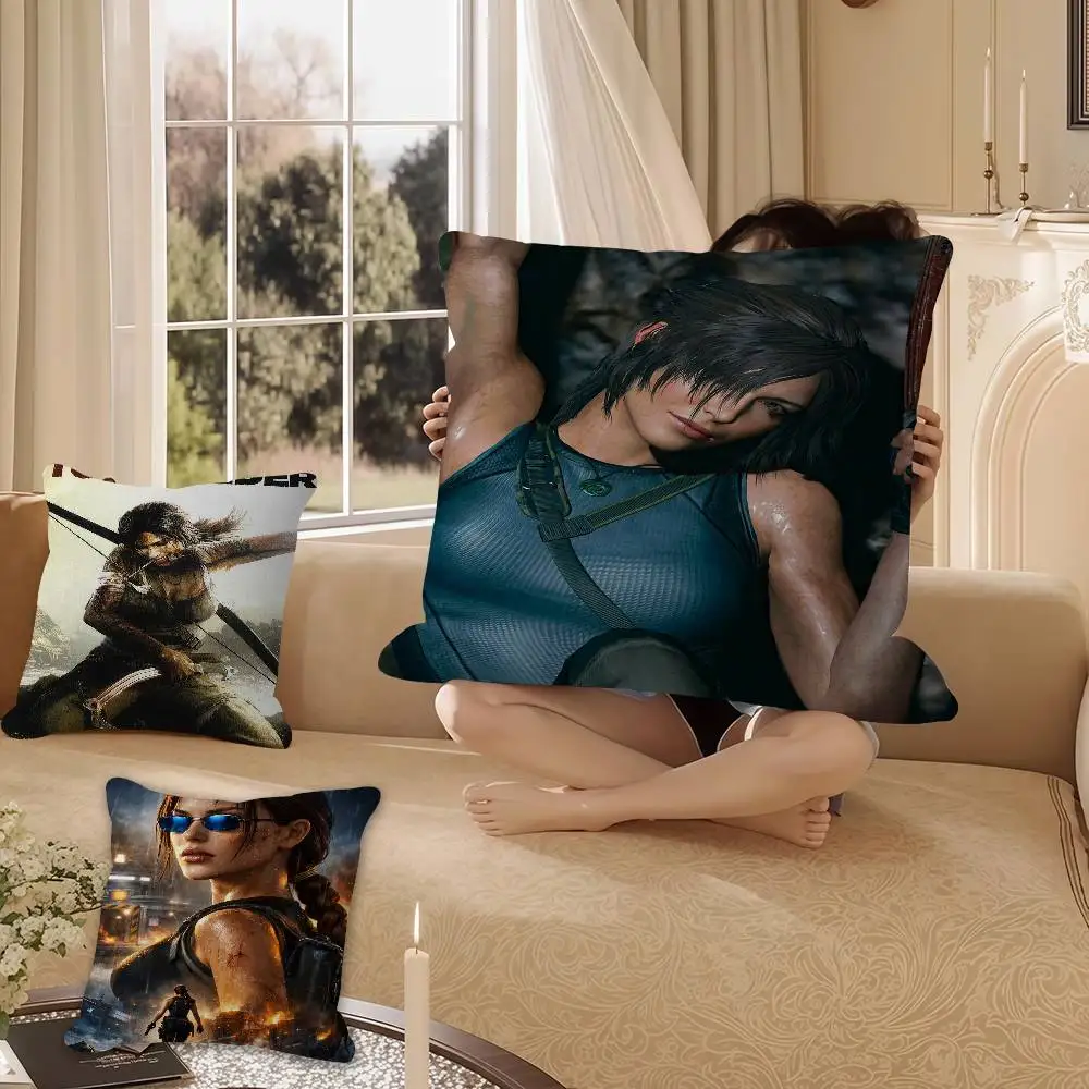 Capa de almofada para jogos tomb raider, capa de almofada para sala de estar, sofá, decoração de casa, personalizada, 1 peça