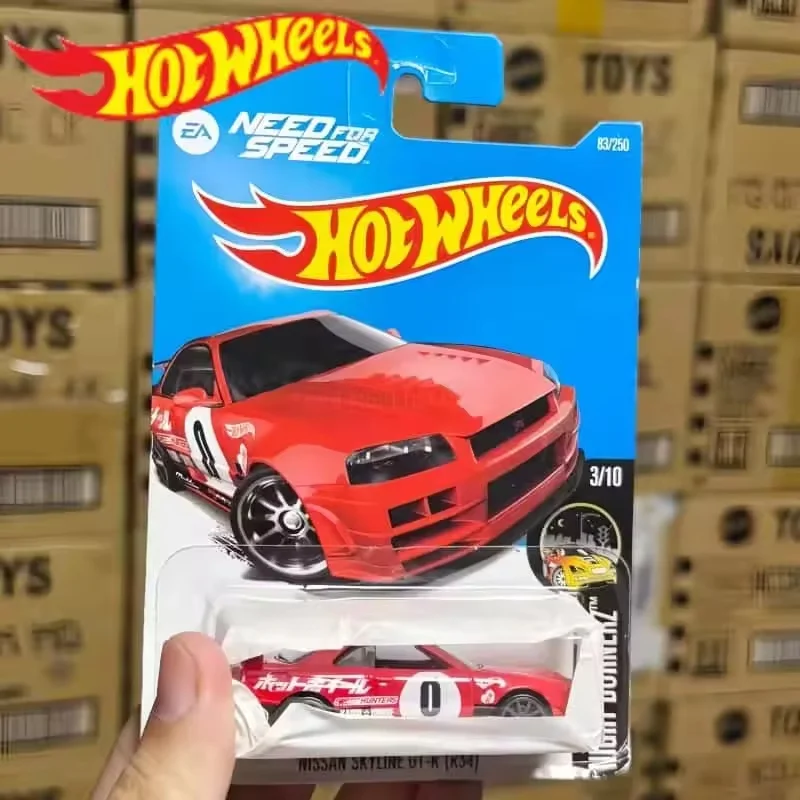 

Hot Wheels Original Diecast Car Model 1/64 Nissan Skyline Gt-R R34 Need Speed Red Alloy Collectible Vehicle For Collectors Gift