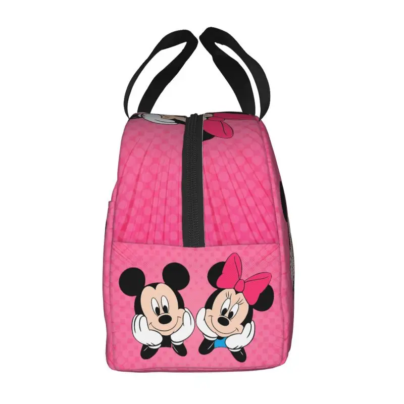 Custom Mickey Mouse Insulated Lunch Bag for Camping Travel Reusable Cooler Thermal Bento Box Food Container Tote Bags