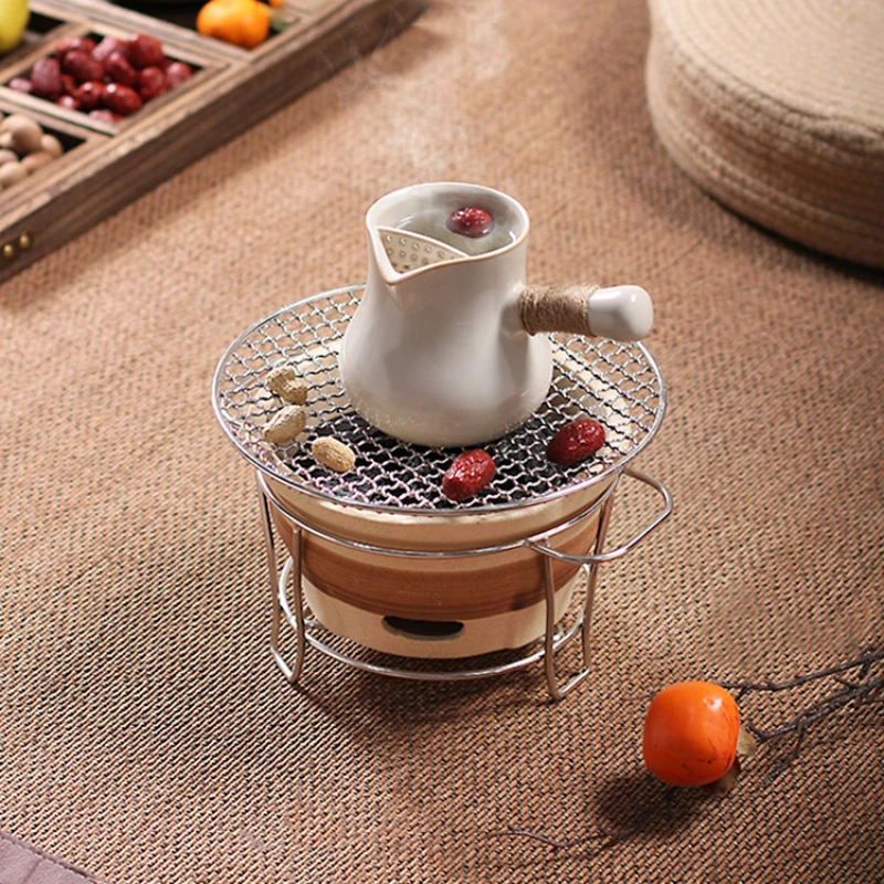 A set of Japanese pot roast teapot, a full set of Chinese charcoal stove, courtyard