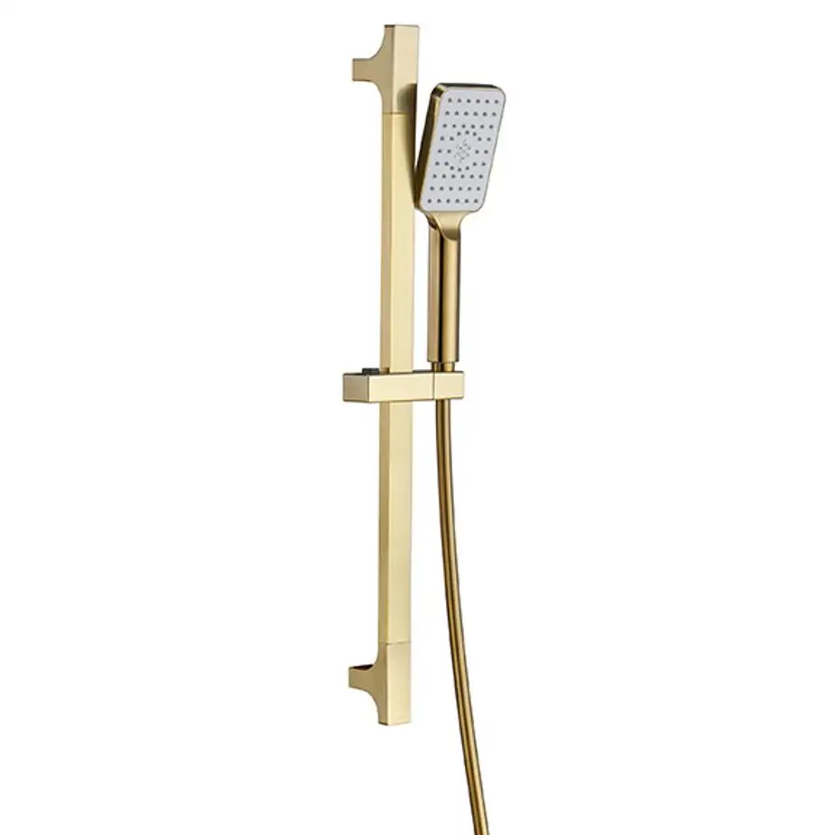 

Slide Bar Hand Shower Set Brushed Matt Gold 3 Functions Handheld Shower Adjustable Stainless Steel slide Bar