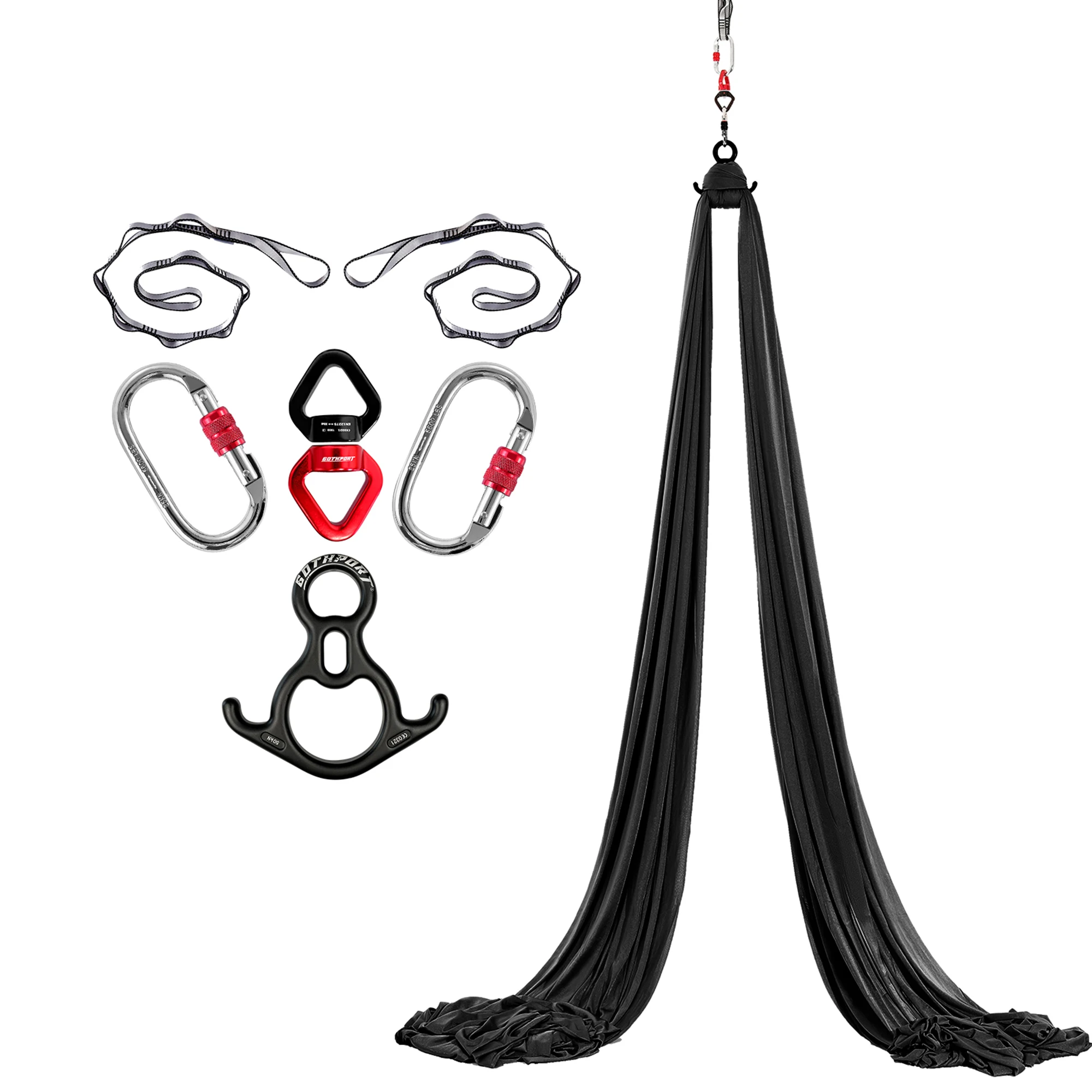 Professional Grade 100% Nylon Premium Flying Swing Yoga Hammock Aerial Silks Equipment Set