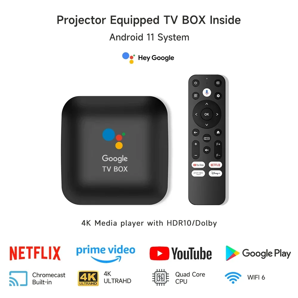 Android 11 Portable Projector Google Version Netflix Official Licence 4K Projector 5G WiFi Dolby Home Theater Beam Projector