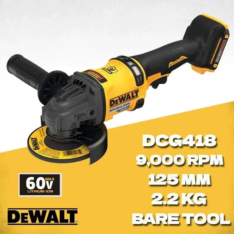 DEWALT DCG418 Angle Grinder With Kickback Brake Kit 125MM Brushless Cordless Angle Grinder Cutting Machine Power Tools DCG418B