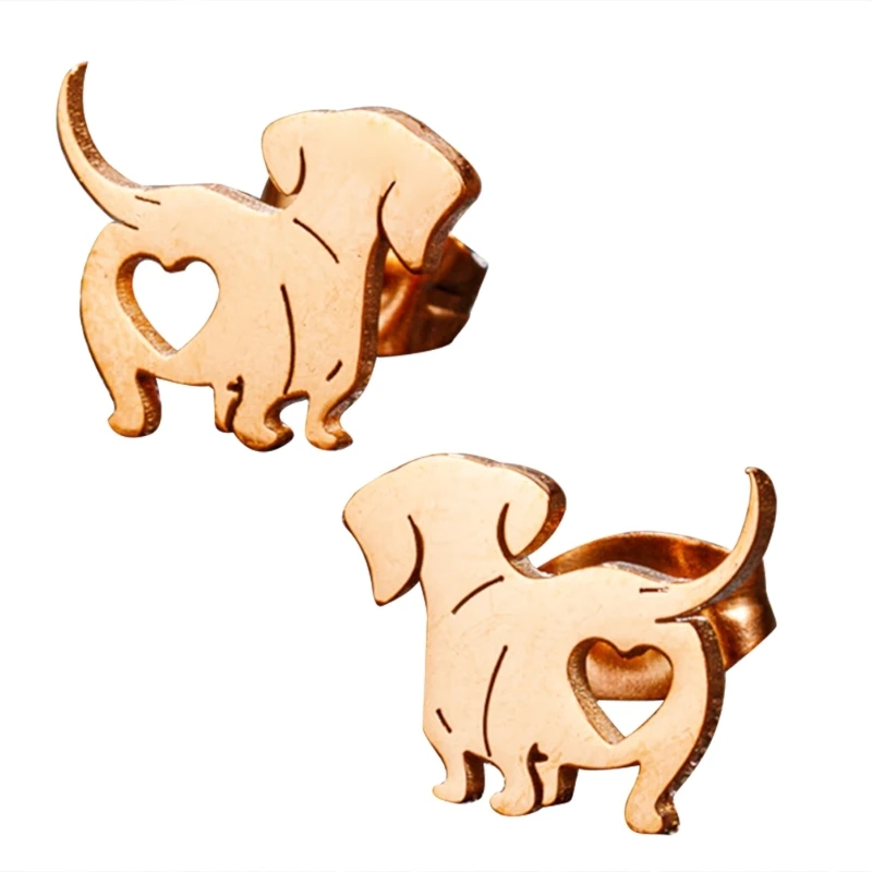 2023 New Dachshund Earring Unique Animal Fashion Ear Jewelry Pet Dog Ear Studs Dachshund Ear Pins Alloy Material for Daily