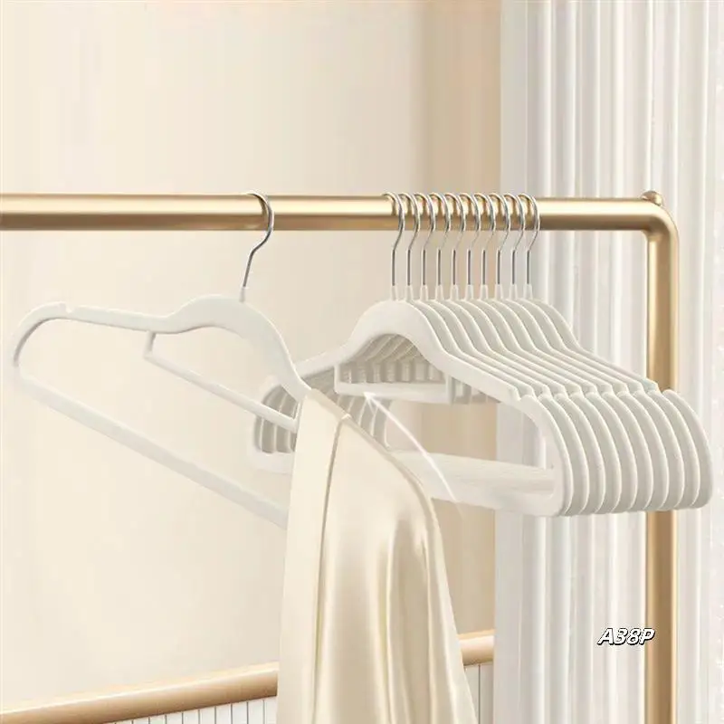 

Flocking Hanger Household Clothes Hanging Finishing Rack Non-Slip Seamless Clothes Support Wardrobe Storage Rack