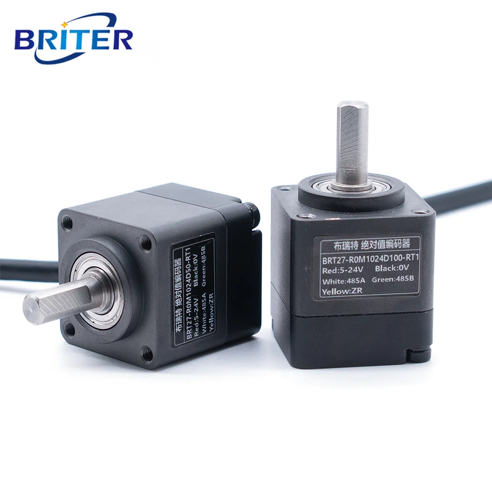 27*27mm-6mm shaft absolute rotary encoder Briter singleturn multiturn angle position Measurement  micro RS485 Modbus RTU