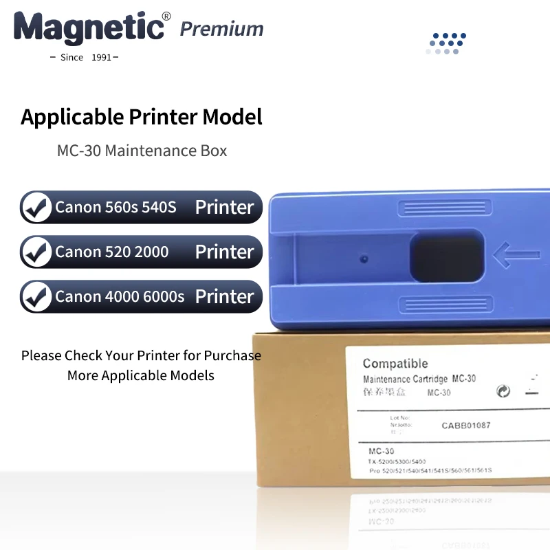 

MC-30 Maintenance Box For Canon imagePROGRAF Pro 520 540 540S 560S 2000 4000 4000s 6000s TX5200 TX5300 TX5400 With Chip Printer