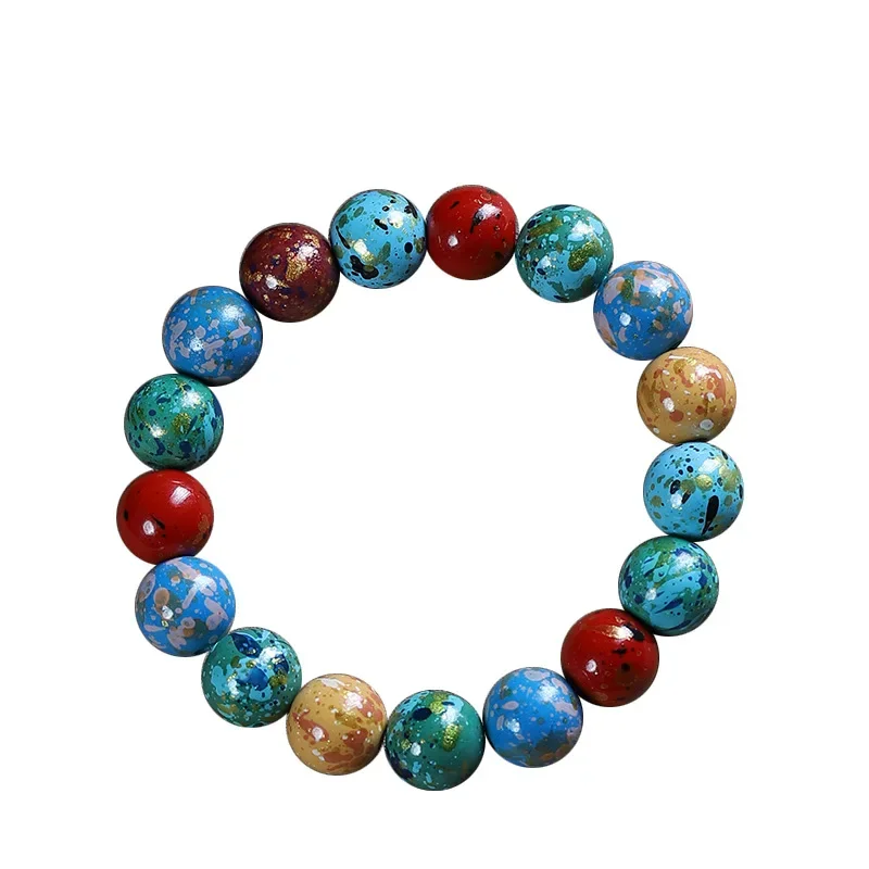 * Bracciale con perline in pietra naturale fatto a mano fai-da-te per bracciale da donna Bracciale con perline di lacca di grandi dimensioni in cristallo energetico di malachite blu, regalo per coppia